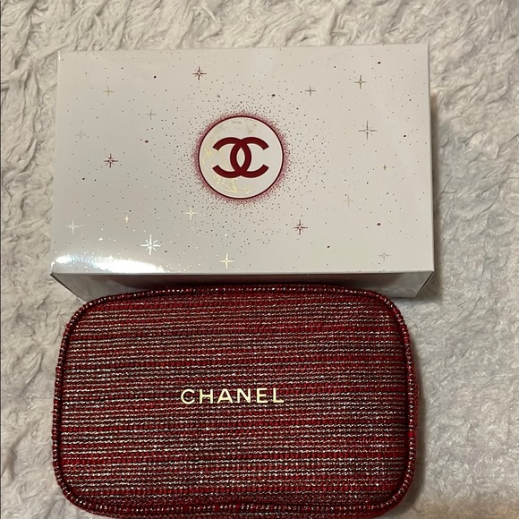 Chanel Red Woven Clutch
